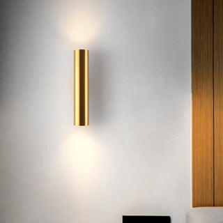 Gold cylindrical staircase wall light G4 LED 6W 30cm