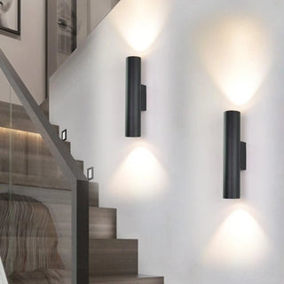 Cylindrical staircase wall sconce G4 LED 6W black 20cm