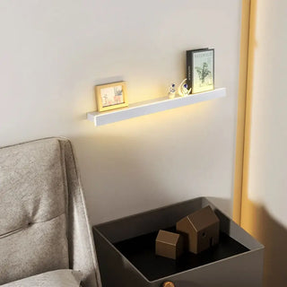 Wall-mounted shelf sconce close-up – dimmable G4 12W white bar