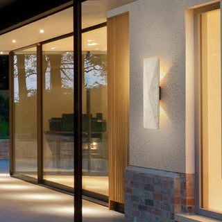Scandinavian outdoor wall light metal acrylic white – angle