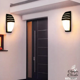 Outdoor Wall Light – Black Aluminum Modern Fixture with Motion Sensor Lamp
