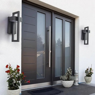 GENO Modern Geometric Outdoor Light – Black Angular Exterior Wall Sconce