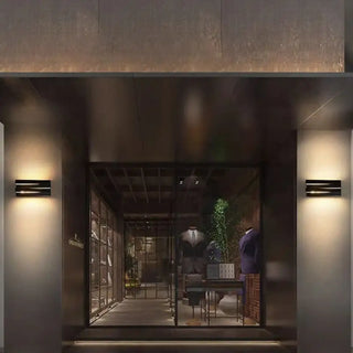 POS LED Stacked Outdoor Sconce – Contemporary Layered Exterior Wall Light