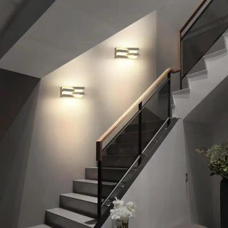POS Layered LED Exterior Sconce – Stacked Contemporary Outdoor Wall Light