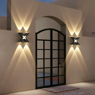 LET X-Shape Wall-Mounted Outdoor Light – Modern Geometric Exterior Sconce