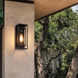 SIMODE Modern Black Metal Outdoor Wall Light – Contemporary Exterior Sconce