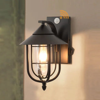 TANCIA Outdoor Waterproof Black Lantern – Metal Exterior Wall Light