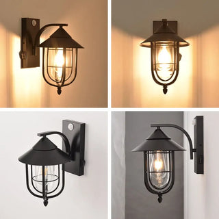 TANCIA Black Metal Outdoor Wall Lantern – Waterproof Exterior Lamp