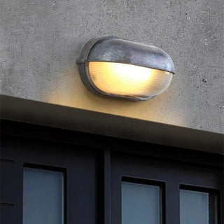 CHLODY Industrial Silver Metal Outdoor Wall Light – Raw Loft Exterior Sconce