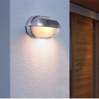 CHLODY Industrial Silver Metal Outdoor Wall Light – Raw Loft Exterior Sconce