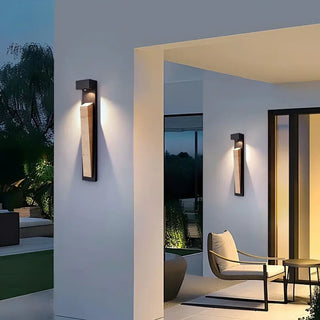 Outdoor LED wall sconce IP65 black long 45cm modern