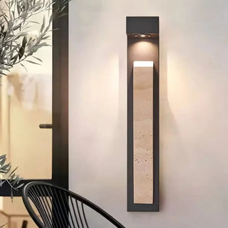 Long black outdoor wall lamp LED IP65 detail