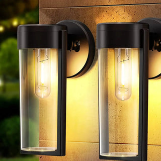 DURTIFA Modern Black Tube Outdoor Wall Light – Transparent Contemporary Exterior