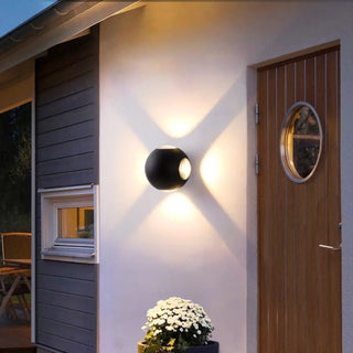 FEINA Round Outdoor Wall Sconce – Bidirectional Up-Down Exterior Light