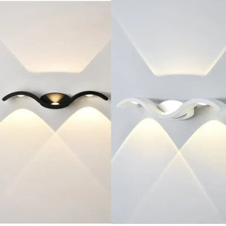 WAVE Contemporary Wave-Form Outdoor Light – Fluid Exterior Wall Sconce