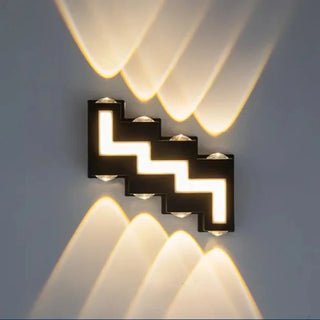 LUM Contemporary Zigzag Outdoor Light – Unique Angular Exterior Wall Lamp