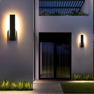 Black outdoor wall light LED IP65 12W medium 42.5cm