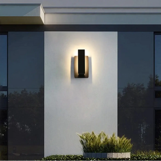 LED outdoor wall sconce IP65 black aluminum diffused