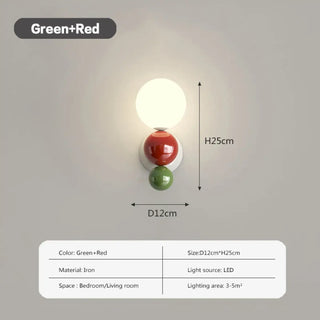 Cylinder wall sconce red metal warm 3000K – top view