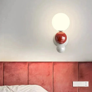 Modern cylindrical sconce red metal 12cm – side view