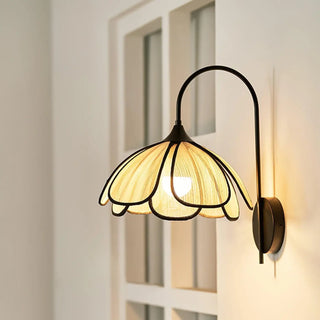 Black rattan leaf wall sconce E27 dimmable 30×40cm