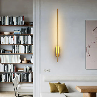 Black slim bar wall sconce G9 LED 95cm modern
