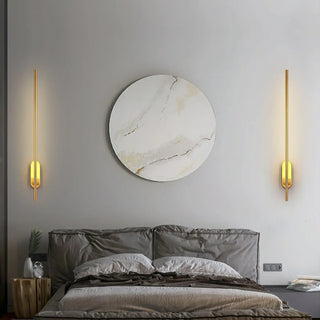 Slim bar wall sconce G9 LED 10W black 60cm front