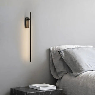 Slim aluminum bar wall sconce G9 LED black detail