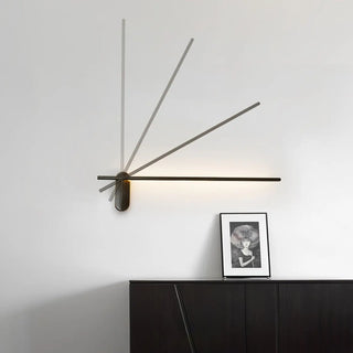 Black slim bar wall lamp G9 10W side view