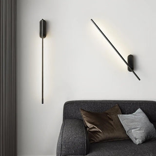 Gold slim bar wall sconce G9 LED 10W front view