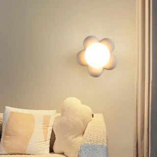 TITE flower wall sconce installed girls bedroom