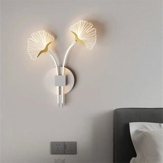 White flower dual-leaf wall sconce LED 12W – 2 lights