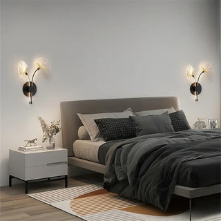 Two-leaf wall light black – aluminum acrylic 26cm