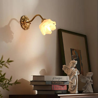 White flower wall sconce G4 LED 12W – white aluminum 32cm