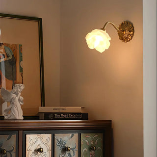 White aluminum flower wall light – bracket detail