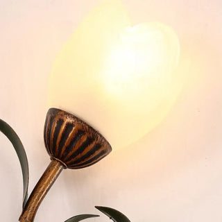 VONIA floral gold wall light white globe soft glow