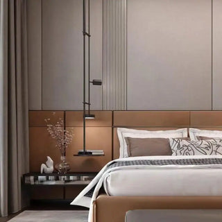 Black shelf wall sconce side view – LED integrated storage light