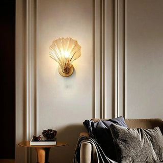 white shell wall sconce E27 LED 7W – vintage glass