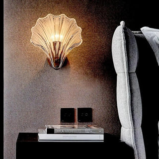 shell-shaped glass wall light E27 – vintage white