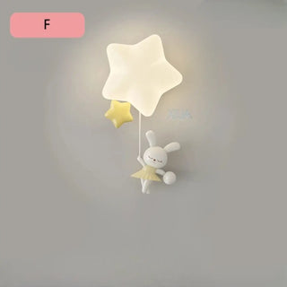 STARIA kids room LED wall light star shape side view