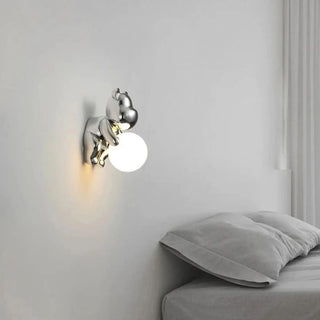 TEDDY bear wall sconce globe diffuser warm light