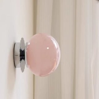 Egg-shaped glass wall sconce E27 – pink pastel LED