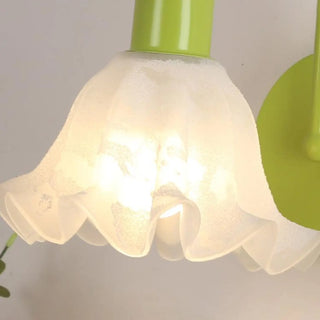 White flower wall light glass diffuser – side angle