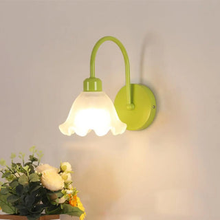 Wavy flower wall light white glass aluminum – 17cm