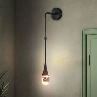 Elegant water drop glass sconce – gold LED dimmable