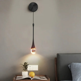 Black water drop wall light LED – glass metal dimmable