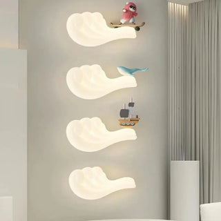White hand wall sconce LED 12W warm 3000K glow