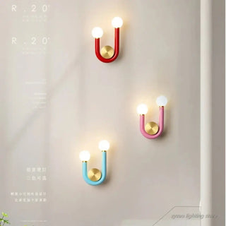 U-shape blue wall sconce – LED IP65 side view