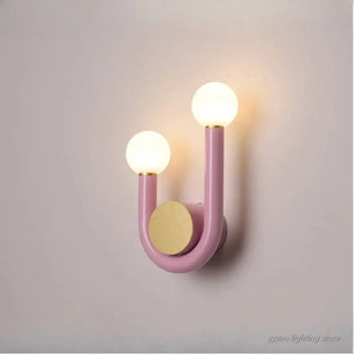 Pink U-shaped wall sconce LED 10W – 2 lights modern