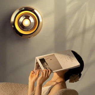 Futuristic gold wall sconce E27 LED – IP65 dimmable 20cm